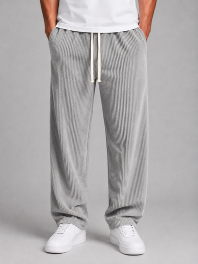 Men's Relaxed Fit Corduroy Pants – Drawstring Wide Leg