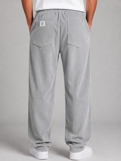 Men's Relaxed Fit Corduroy Pants – Drawstring Wide Leg