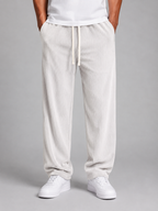 Men's Relaxed Fit Corduroy Trousers – Drawstring Wide Leg