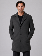 Men's Single Breasted Tailored Overcoat – Smart Casual Style