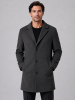 Men's Single Breasted Tailored Overcoat – Smart Casual Style