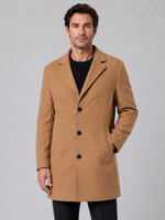 Men's Single Breasted Tailored Overcoat – Smart Casual Style