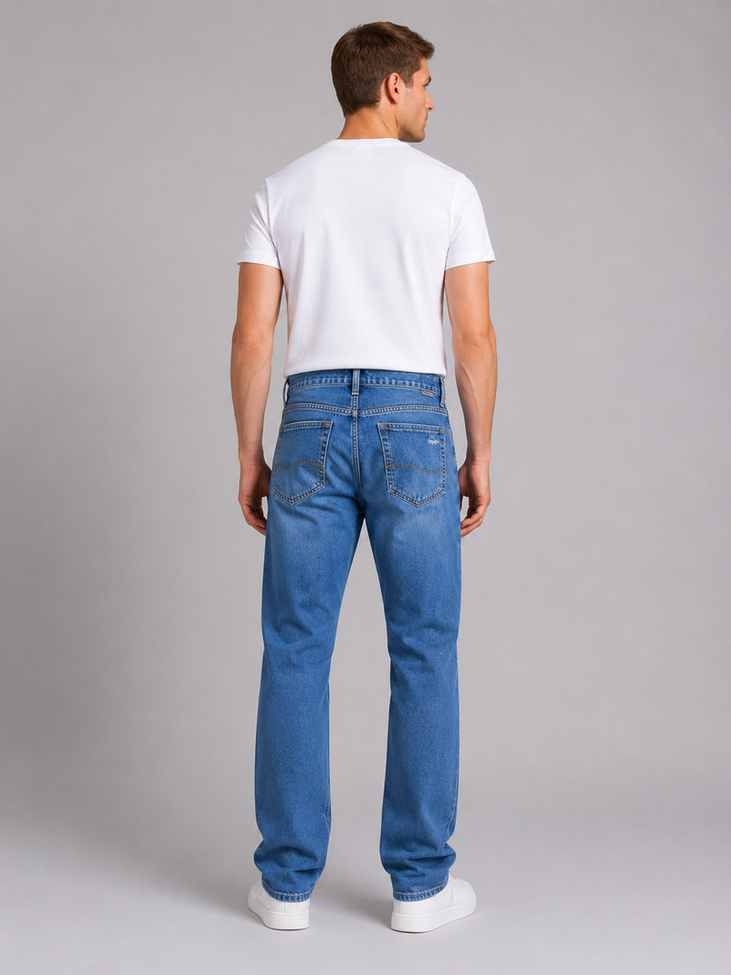 Men's Straight Leg Jeans – Classic Regular Fit Denim Pants