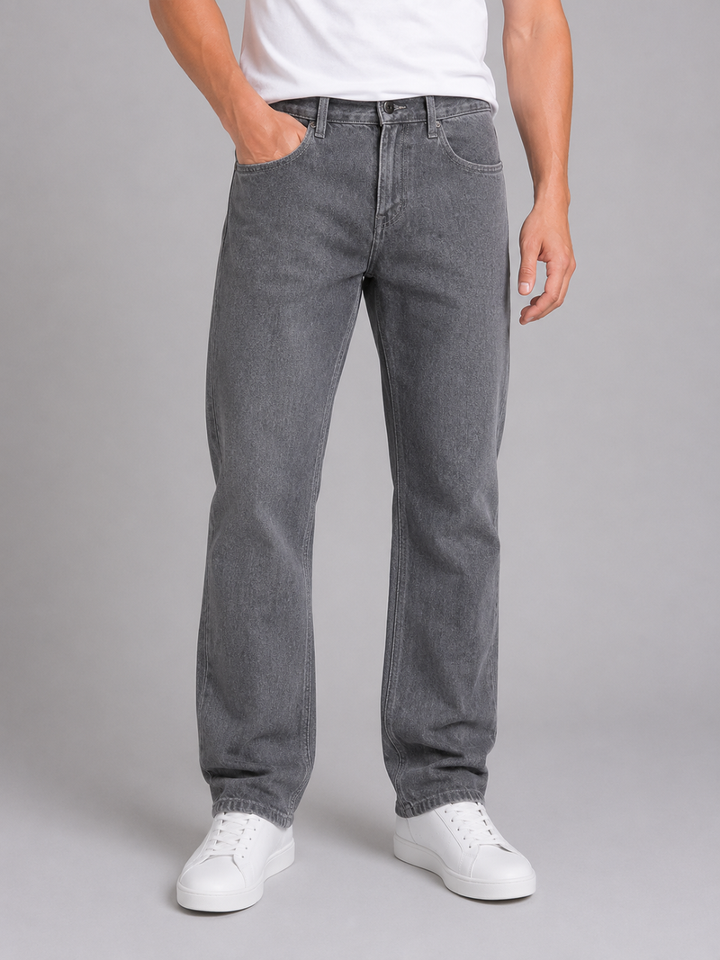 Men's Straight Leg Jeans – Classic Regular Fit Denim Pants