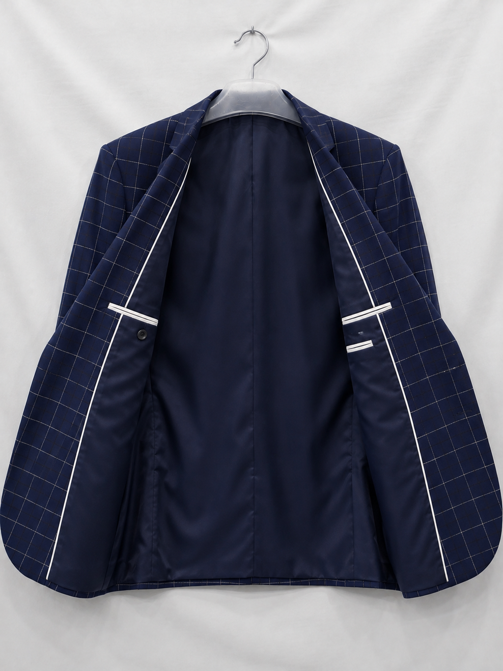 Men's Tailored Windowpane Blazer – Smart Check Suit Jacket
