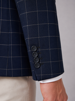Men's Tailored Windowpane Blazer – Smart Check Suit Jacket