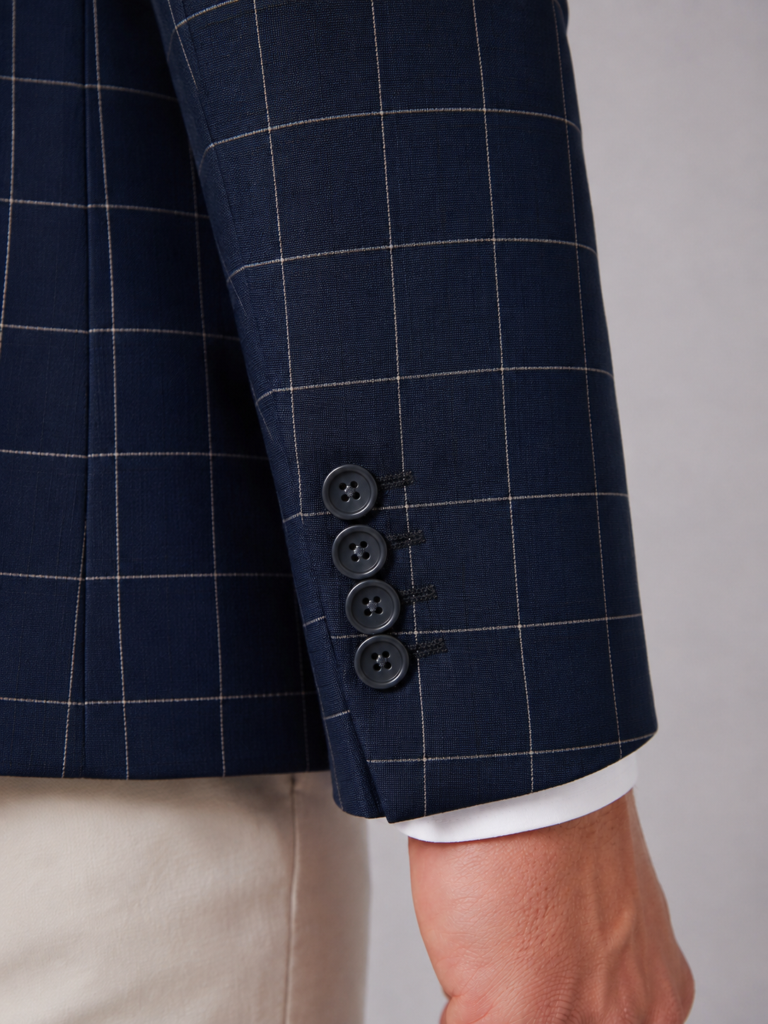 Men's Tailored Windowpane Blazer – Smart Check Suit Jacket