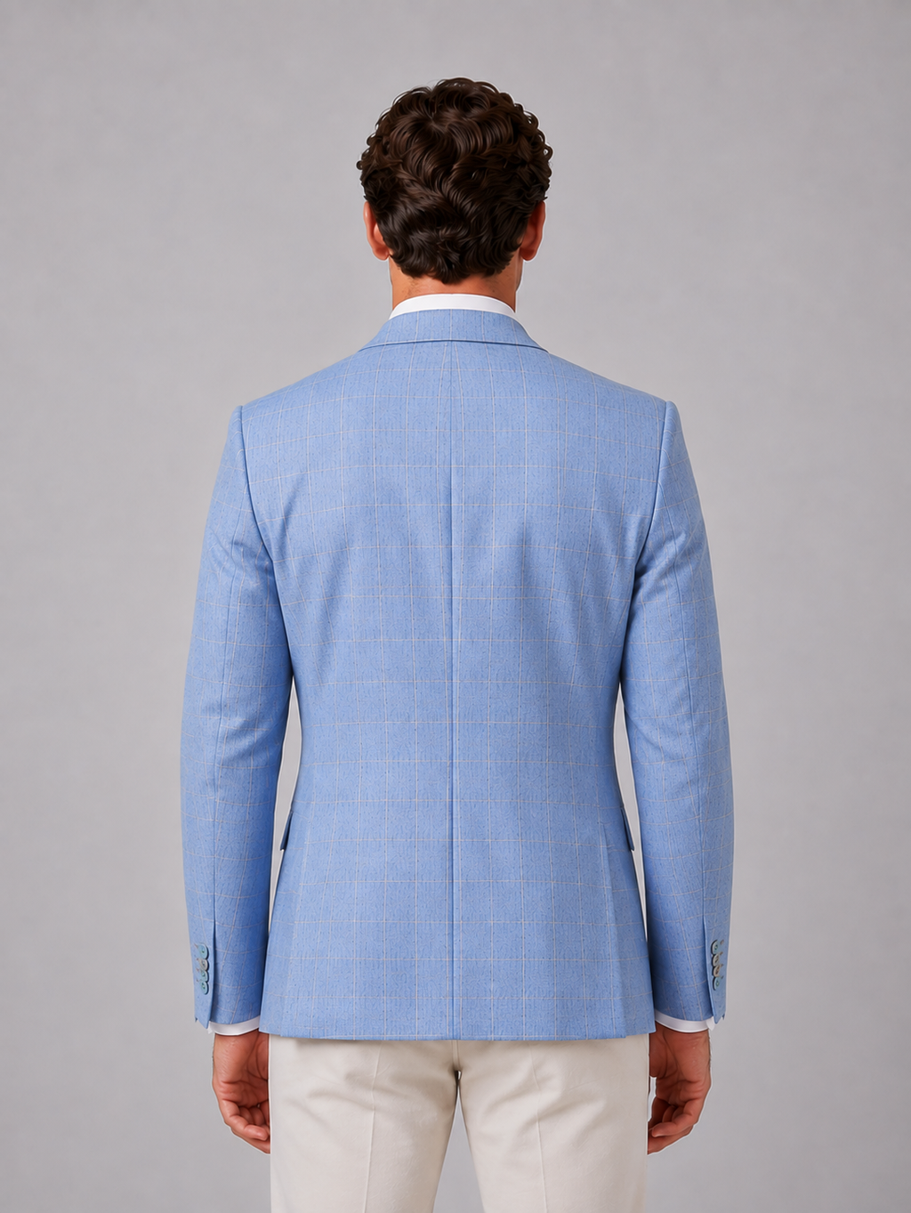 Men's Tailored Windowpane Blazer – Smart Check Suit Jacket