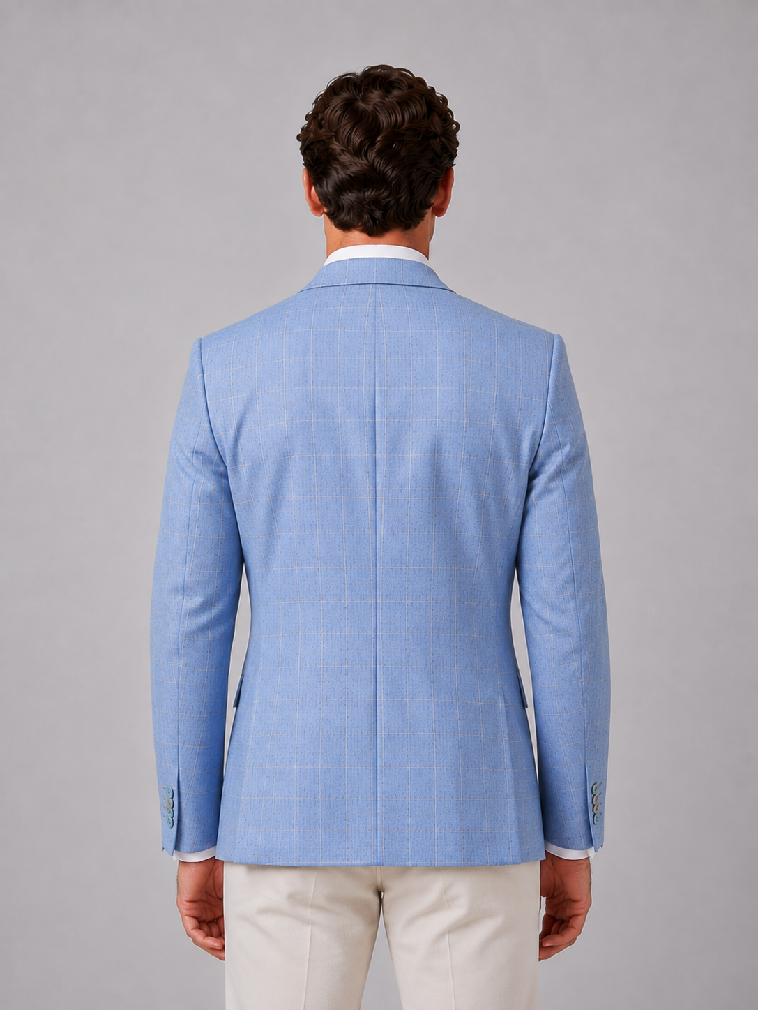 Men's Tailored Windowpane Blazer – Smart Check Suit Jacket