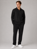 Men’s Two-Piece Quarter-Zip Polo & Pants Set – Textured Smart Casual Co-Ord