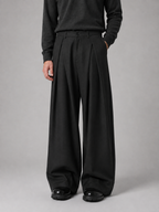 Men’s Pleated Wide Leg Pants – Tailored Baggy Fit Trousers