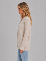 Women's Cable Knit Cardigan – Soft V-Neck Button Front Sweater