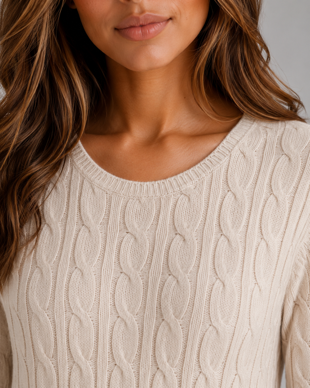 Women's Cable Knit Maxi Dress – Long Sleeve Sweater Dress