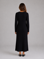 Women's Cable Knit Maxi Dress – Long Sleeve Sweater Dress
