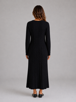 Women's Cable Knit Maxi Dress – Long Sleeve Sweater Dress