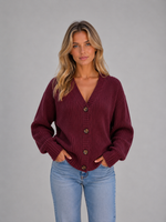 Women's Chunky Knit Cardigan – Button Front Ribbed V-Neck Sweater