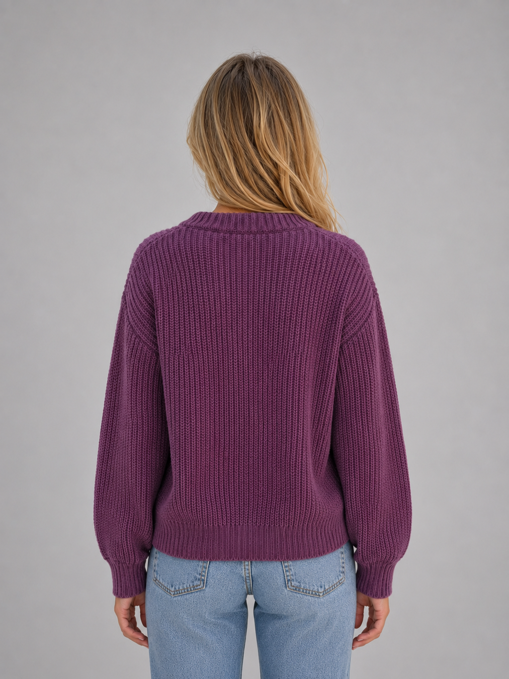 Women's Chunky Knit Cardigan – Button Front Ribbed V-Neck Sweater