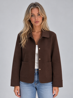 Women’s Overshirt Jacket – Button Up with Patch Pockets