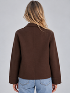 Women’s Overshirt Jacket – Button Up with Patch Pockets