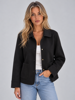 Women’s Overshirt Jacket – Button Up with Patch Pockets