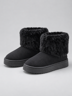 Women’s Faux Fur Ankle Boots – Warm Fleece Lined Winter Shoes