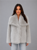 Women's Faux Fur Jacket – Soft Plush Winter Coat