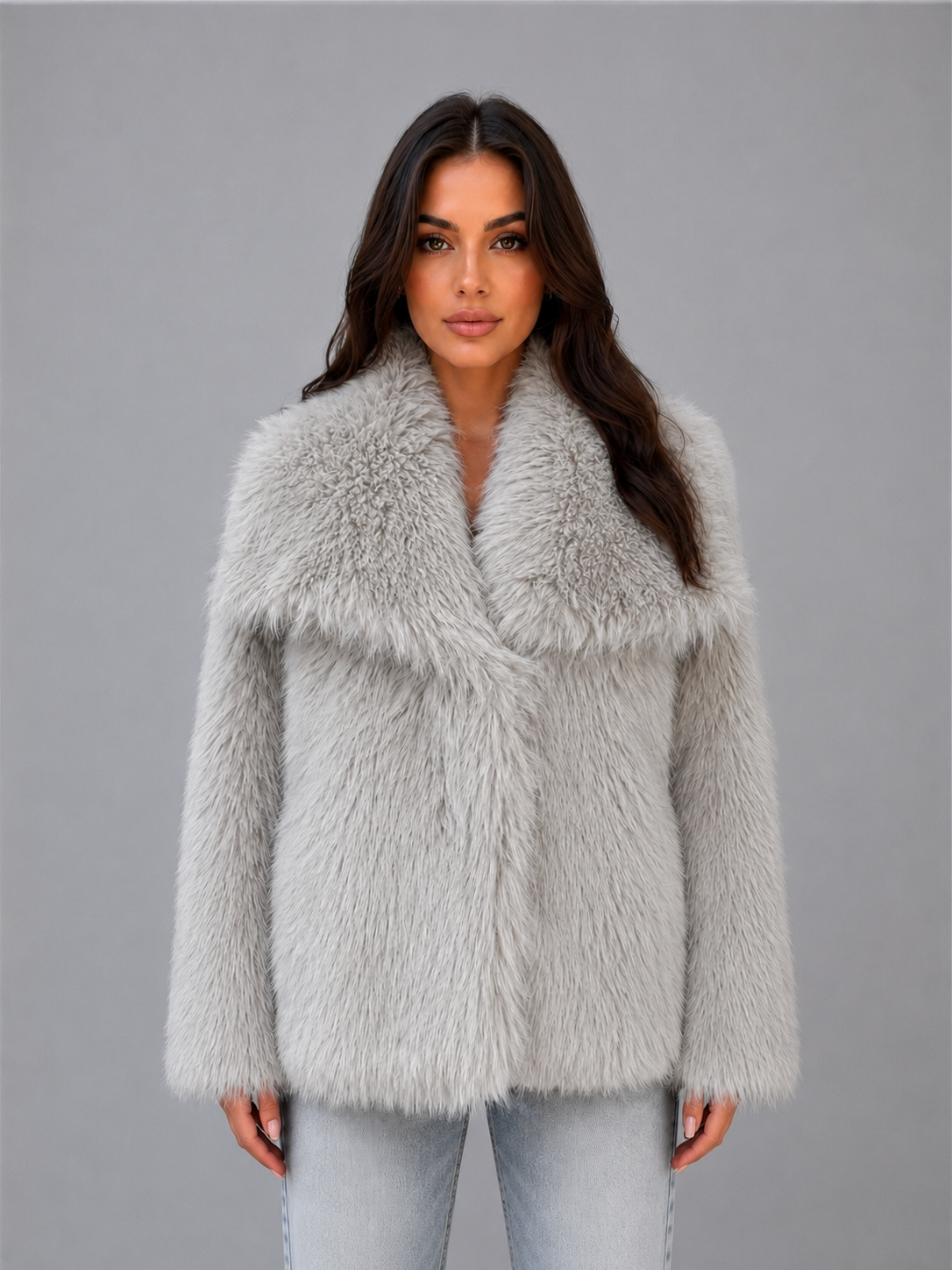 Women's Faux Fur Jacket – Soft Plush Winter Coat