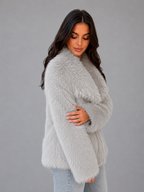Women's Faux Fur Jacket – Soft Plush Winter Coat