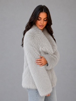 Women's Faux Fur Jacket – Soft Plush Winter Coat