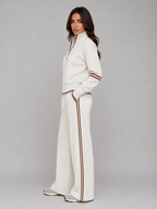 Women's Half Zip Lounge Set – Two-Piece Wide Leg Sweatsuit