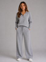 Women's Half Zip Lounge Set – Relaxed Two Piece Co-Ord
