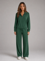 Women's Half Zip Lounge Set – Relaxed Two Piece Co-Ord