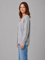 Women's Heart Button Cardigan – Soft Knit V-Neck Button Front Sweater