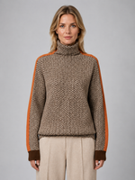 Women's Herringbone Turtleneck Sweater – Soft Knit High Neck Pullover