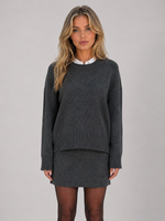 Women’s Knit Sweater & Mini Skirt Set – Wool Blend Two-Piece Outfit
