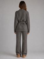 Women’s Knit Two-Piece Set – Turtleneck Sweater & Wide Leg Pants