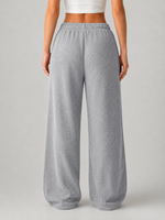 Women’s Knit Wide Leg Pants – High Waist Drawstring Pants