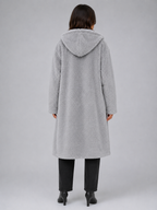 Women’s Long Teddy Coat – Oversized Hooded Fleece Winter Coat