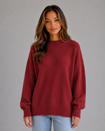 Women’s Oversized Knit Sweater – High Neck Longline Relaxed Fit Knit