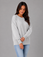 Women's Oversized Knitted Sweater – Long Sleeve Crew Neck Style