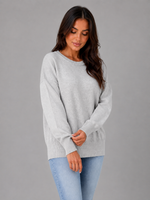 Women's Oversized Knitted Sweater – Long Sleeve Crew Neck Style