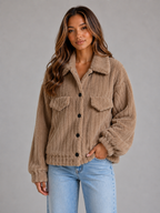Women’s Teddy Jacket – Plush Button Front Fleece