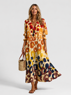 Women’s Printed Shirt Maxi Dress – Relaxed Flattering Fit