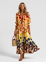 Women’s Printed Shirt Maxi Dress – Relaxed Flattering Fit