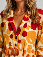 Women’s Printed Shirt Maxi Dress – Relaxed Flattering Fit