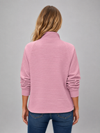 Women's Ribbed Half Zip Sweater – Soft Knit Zip Neck Pullover