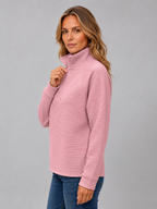 Women's Ribbed Half Zip Sweater – Soft Knit Zip Neck Pullover
