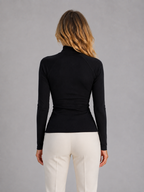 Women's Ribbed Half Zip Top – High Neck Long Sleeve Knit