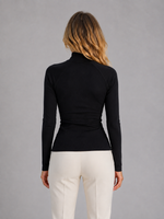 Women's Ribbed Half Zip Top – High Neck Long Sleeve Knit