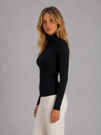 Women's Ribbed Half Zip Top – High Neck Long Sleeve Knit